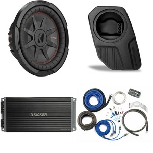 Kicker 48CWRT104 Subwoofer BR-DS10U Add-On & 47KEY5001, CK8 Amp Kit Bundle Compatible With 2021-2025 Ford Bronco 4-Door Rear Door - 1 of 4