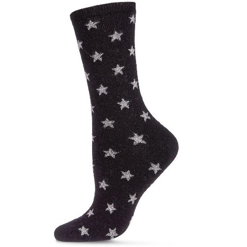 Memoi Women's Intergalactic Stars Cashmere Blend Crew Socks - image 1 of 4