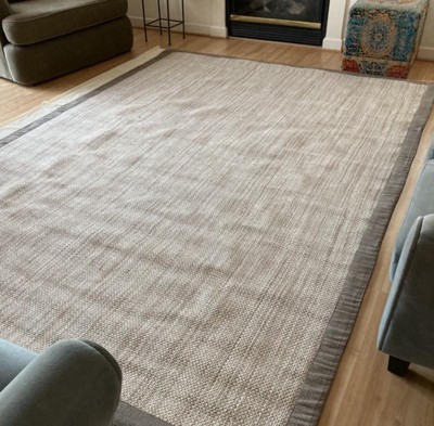 7'x10' Solid Woven Boarder Area Rug Tan - Threshold™ : Target