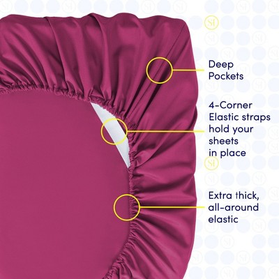 Fuchsia Microfiber Queen 6-Piece Bedding Set