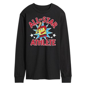 Men's - SpongeBob SquarePants - American All Star Long Sleeve Graphic T-Shirt - 1 of 4