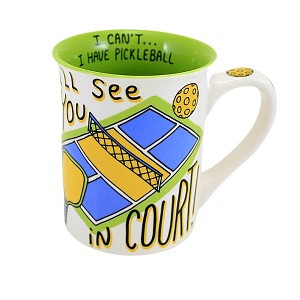 Enesco 4.5 Inch Pickleball In Court Mug Sports Paddle Ball Mugs - 1 of 3