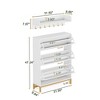 UbMelt Modern 31.5 Inch Shoe Cabinet with 3 Flip Drawers and Wall Mounted Coat Rack for Entryway,Hallway,Closet - 3 of 4