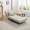 Dolonm  Linen 3-in-1 Foldable Chaise Lounge-Adjustable Backrest & Ottoman, Convertible Sofa Bed for Small Spaces - 3 of 4
