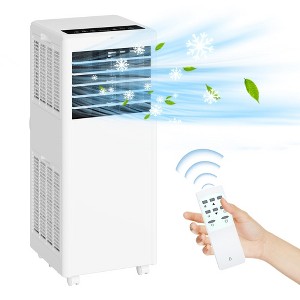 3-in-1 Portable Air Conditioner - 8,000 BTUs, Fan Function, LED Display, Remote Control, Timer, and Sleep Mode for Rooms Up to 350 Sq.Ft - 1 of 4