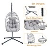 KTMBDW Egg Chair Outdoor with Stand, Indoor Iron Wicker Hanging Egg Swing Chair with Cushion, 300lbs Capacity for Patio, Bedroom, Garden - 4 of 4