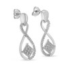 Haus of Brilliance Silver Round-Cut Diamond Accent Tilted Square and Infinity Drop Earrings - 4 of 4
