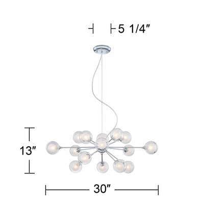 Celestial Chrome Sputnik 30" Chandelier with Frosted Glass Lights