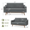 Vipbear Comfy Loveseat Couches for Living Room 65.4"Mid Century Modern Couch with Spring Cushion,Solid Wood Frame,Tool-Free Assembly - 2 of 4