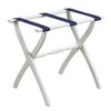 HomeRoots White Folding Luggage Rack With Black Straps - 4 of 4