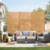 VEVOR Wooden Privacy Screen, 36" W x 76" H Outdoor Privacy Screen, Freestanding Wood Privacy Panel with Stand,Decorative Patio Privacy Screen, Brown - 2 of 4