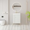 GlasFlength Bathroom Storage Cabinets, Freestanding, Open shelving Bathroom Vanity，Assembly Required, White, 21.6"*12.2"*33.8" - 4 of 4