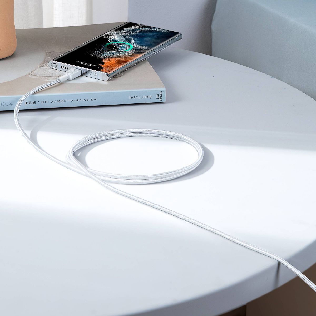 Anker 6' 60W Braided USB-C to USB-C Max Fast Charging Cable - White - thumbnail 5