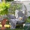 Barton Oversized Wicker Egg Chair Indoor/Outdoor Patio Lounger Seat Cushion Included, Grey - 2 of 4