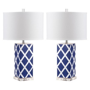 Pachio Table Lamp (Set of 2) - Navy - Safavieh , Blue