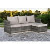 6-Piece Outdoor Wicker Sectional Sofa Set  - All-Weather Patio Furniture for Garden, Backyard, and Porch - 4 of 4