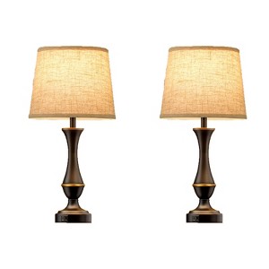 Itopfox Upgraded Touch Lamps Set of 2 for Night Stands with USB C+A, 3 Way Dimmable for Bedroom Living Room End Tables Office - 1 of 4