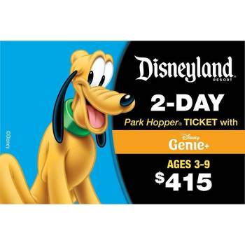 Disneyland 2 Day Park Hopper Ticket with Genie+ Service $415 (Ages 3-9)