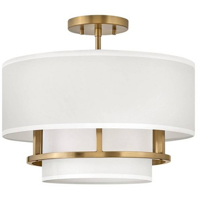 Hinkley Graham 16"W Lacquered Brass 3-Light Ceiling Light