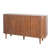ORRD Modern 4-Door Accent Cabinet - Adjustable Shelf Sideboard for Hallway, Entryway & Living Room（Rrown） - 2 of 4