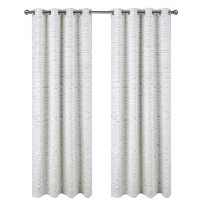 RT Designer Collection Kensington Jacquard Foam Backed Luxurious Decorative Grommet Curtain Panel White