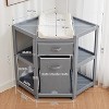 Corner Diaper Changing Table, Baby Diaper Changing Station with Storage Drawer & Laundry Hamper, Multi-Functional Changing Table Organizer - 3 of 4
