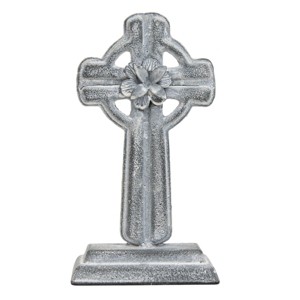 Gray Cast Iron Decorative Cross - Foreside Home & Garden - 1 of 4