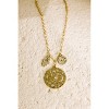 Slickblue Small Pendant Necklace, Moon Evil Eye Hamsa Charms, Lobster Clasp Jewelry, Boho Gold, 16"+2" - 4 of 4