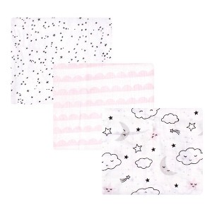 Hudson Baby Infant Girl Cotton Muslin Swaddle Blankets, Pink Dreamer, One Size - 1 of 4