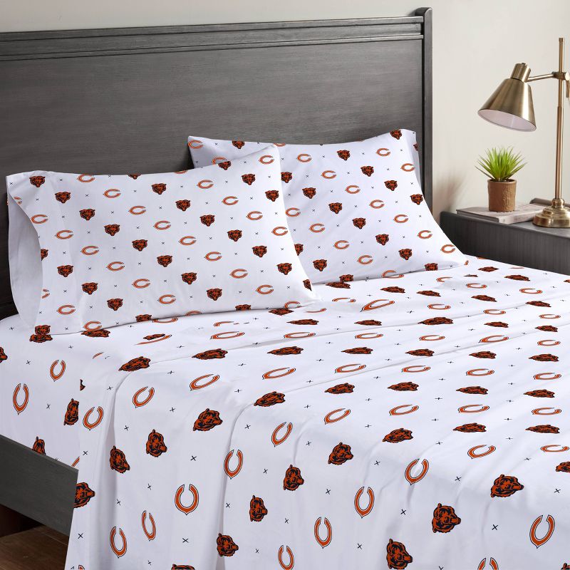 NFL Chicago Bears Small X Queen Sheet Set - 3pc, 1 of 4