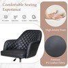 VECELO Drafting Chair with Adjustable Height PU Swivel Stool with Lumbar Support - 3 of 4