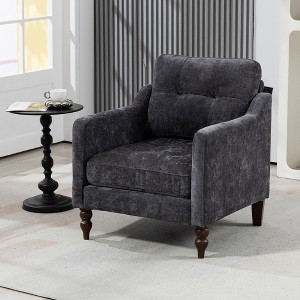 TOAOTBNBO Multi-Layered Cushioning Accent Chair, Ergonomic Wide Backrest Armchair with Soft Padded Seat Mid-Century Single Sofa Chair for Office - 1 of 4