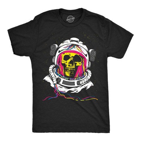 Мужские футболки Crazy Dog T-Shirts, Inc. Mens Funny T Shirts Rainbow Astronaut Skull Cool Graphic Tee for Men - Crazy Dog Men's T Shirt For Astronauts Black XXL