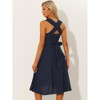 Allegra K Women's Sleeveless Fit and Flare Midi Dresses - 3 of 4