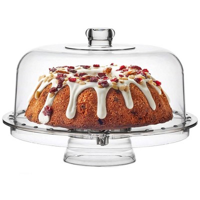 Homeries Cake Stand with Lid, Cake Plate, (6 in 1) Multi-Functional Serving Platter, Large Cake Stand with Dome - Use as Cake Holder, Cake Cover
