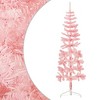 vidaXL Christmas Tree Decoration Slim Artificial Half Xmas Tree with Stand - Pink - 70.9" - 3 of 4