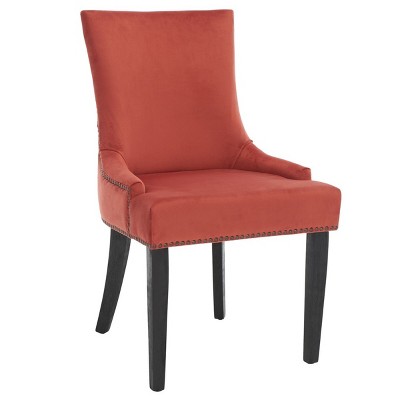 Transitional Velvet Parsons Side Chair with Birch Wood Legs