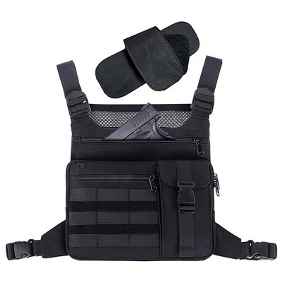 Chest Pack Running Vest with Hydration Bottle Holder, Reflective Lightweight Sports Chest Bag for Men Women Jogging Cycling Hiking