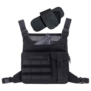 Chest Pack Running Vest with Hydration Bottle Holder, Reflective Lightweight Sports Chest Bag for Men Women Jogging Cycling Hiking - 1 of 4
