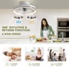 Siljoy 20 Inch Ceiling Fans with Lights, 360° Rotating Ceiling Fan with Lights and Remote, 6 Wind Speeds Smart Flush Mount Ceiling Fan for Bedroom - 4 of 4