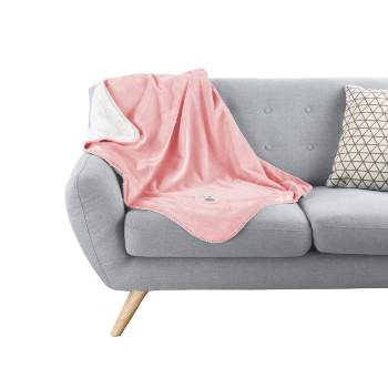 Waterproof Pet Blanket - 30x40-Inch Reversible Fleece Throw Protects Couches, Cars, and Beds from Spills, Stains, and Fur by PETMAKER (Pink)