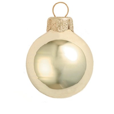 Northlight 28ct Shiny Glass Ball Christmas Ornament Set 2" - Champagne Gold