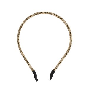 Unique Bargains Women's Weaving Metal Headbands Gold Tone 1 Pc - 1 of 4