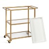 Kate and Laurel Giles Rectangle Metal Bar Cart, 28x13x30, White and Gold - 3 of 4