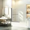 VEVOR Frameless Bathtub Shower Door,34in.Wx55in.H,Half Shower Door for Bathtub, 180° Rotatable Tempered Glass Door,with 1/4 in Tempered Glass, Black - 2 of 4