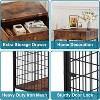 Retro Industrial Dog Crate, MDF Iron Material, Single-Door Flip-Top Design, Drawer Storage, Suitable for Dogs under 25 lbs - 3 of 4
