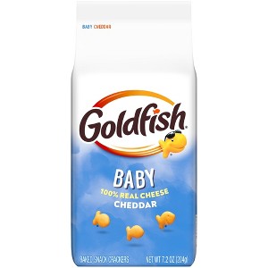 Goldfish Baby Cheddar Cheese Crackers, 7.2 oz Bag, Pack of 4 - 1 of 4