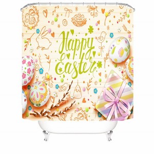 Easter Eggs Shower Curtains for Bathroom Waterproof Fabric Bath Curtain Durable Soft Stylish Bathroom Decor 72x72 Inch - 1 of 1