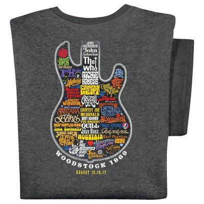 Collections Etc Woodstock 1969 Guitar Short Sleeve Graphic Tee