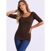 INSPIRE CHIC Women's Half Sleeves Scoop Neck Fitted Layering Soft T-Shirt - 3 of 4